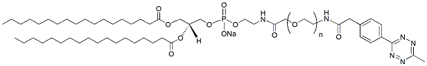 Molecular structure of the compound: DSPE-PEG-Methyltetrazine, MW 3,400