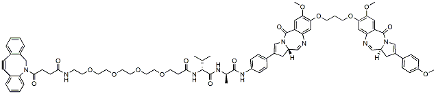 Molecular structure of the compound: DBCO-PEG4-VA-PBD
