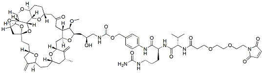 Molecular structure of the compound: Mal-PEG2-VCP-Eribulin