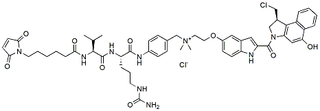Molecular structure of the compound: MC-Val-Cit-PAB-duocarmycin chloride