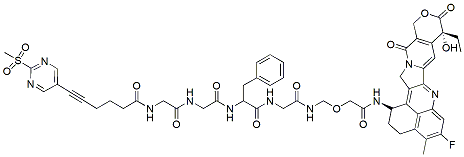 Molecular structure of the compound: 2-MSP-5-HA-GGFG-NH-CH2-O-CH2-CO-Exatecan