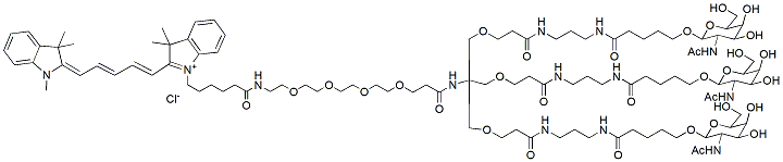 Molecular structure of the compound: Tri-GalNAc-PEG4-Cy5