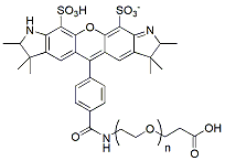 Molecular structure of the compound: BP Fluor 532-PEG-acid, MW 2,000