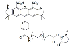 Molecular structure of the compound: BP Fluor 532-PEG-NHS ester, MW 2,000