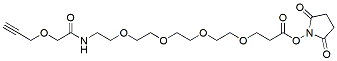 Molecular structure of the compound: Propargyl-O-C1-amido-PEG4-C2-NHS-ester