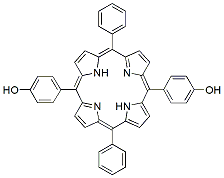 Molecular structure of the compound: 5,15-bis(4-hydroxyphenyl)-10,20-diphenyl porphyrin