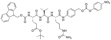 Molecular structure of the compound: Fmoc-Glu-(Boc)-Val-Cit-PAB-PNP