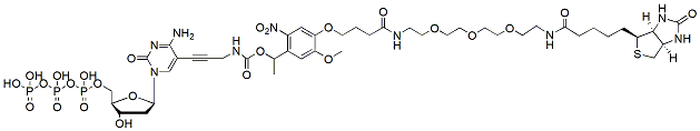 Molecular structure of the compound: PC Biotin-PEG3-Propargyl-dCTP
