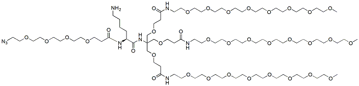 Molecular structure of the compound: Azido-PEG4-Lys-Tris-tri-(m-PEG8)