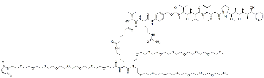 Molecular structure of the compound: Mal-PEG8-Lys-(C6-Val-Cit-PAB-MMAE)-bis(m-PEG8)