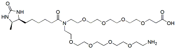Molecular structure of the compound: N-(Amine-PEG4)-N-desthiobiotin-PEG4-acid, TFA salt