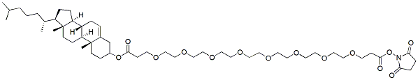 Molecular structure of the compound: Cholesterol-PEG8-NHS ester