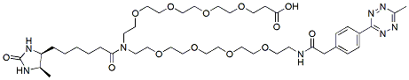Molecular structure of the compound: N-(Methyltetrazine-PEG4)-N-desthiobiotin-PEG4-acid