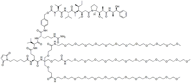 Molecular structure of the compound: Mal-C6-Glu-(Val-Cit-PAB-MMAE)-tris(m-PEG12)
