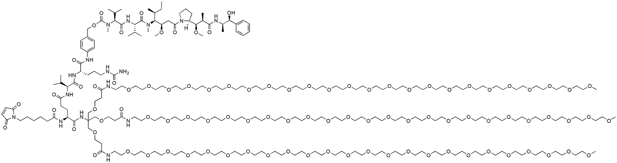 Molecular structure of the compound: Mal-C6-Glu-(Val-Cit-PAB-MMAE)-tris(m-PEG24)