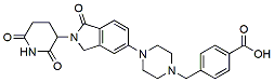 Molecular structure of the compound: 4-((4-(2-(2,6-dioxopiperidin-3-yl)-1-oxoisoindolin-5-yl)piperazin-1-yl)methyl)benzoic acid