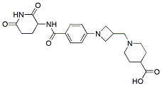 Molecular structure of the compound: 1-((1-(4-((2,6-dioxopiperidin-3-yl)carbamoyl)phenyl)azetidin-3-yl)methyl)piperidine-4-carboxylic acid