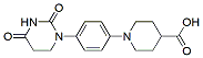 Molecular structure of the compound: 1-(4-(2,4-dioxotetrahydropyrimidin-1(2H)-yl)phenyl)piperidine-4-carboxylic acid