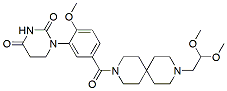 Molecular structure of the compound: 1-(5-(9-(2,2-dimethoxyethyl)-3,9-diazaspiro[5.5]undecane-3-carbonyl)-2-methoxyphenyl)dihydropyrimidine-2,4(1H,3H)-dione