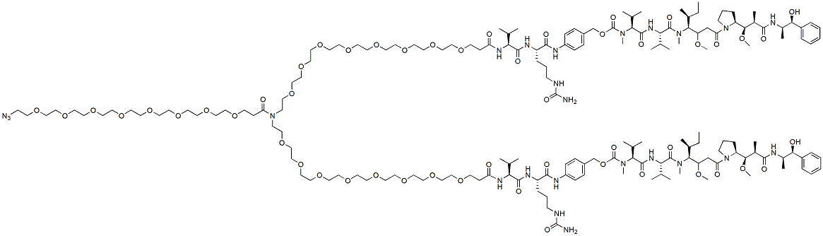 Molecular structure of the compound: N-(Azido-PEG8)-N-bis(PEG8-Val-Cit-PAB-MMAE)