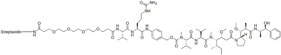 Molecular structure of the compound: Streptavidin-MMAE (cleavable)