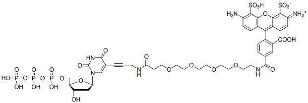 Molecular structure of the compound: BP Fluor 488-PEG4 dUTP