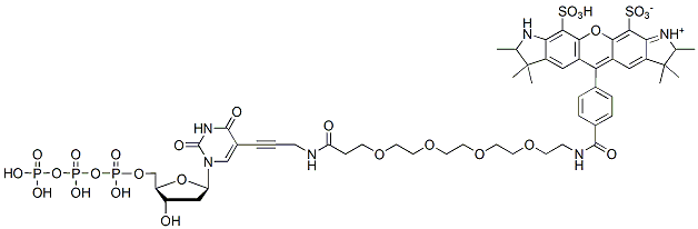 Molecular structure of the compound: BP Fluor 532-PEG4 dUTP
