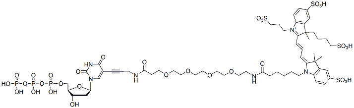 Molecular structure of the compound: BP Fluor 555-PEG4 dUTP