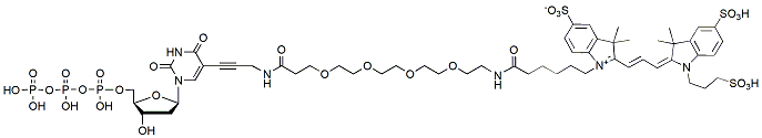 Molecular structure of the compound: SulfoCy3-PEG4 dUTP