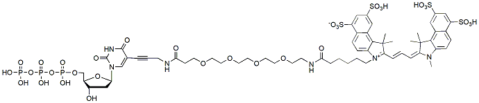 Molecular structure of the compound: SulfoCy3.5-PEG4 dUTP