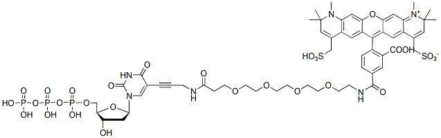 Molecular structure of the compound: BP Fluor 594-PEG4 dUTP