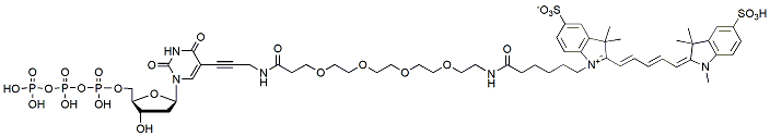 Molecular structure of the compound: SulfoCy5-PEG4 dUTP
