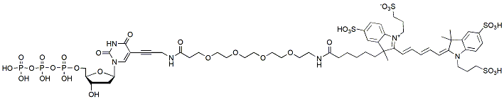Molecular structure of the compound: BP Fluor 647-PEG4 dUTP