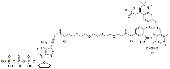 Molecular structure of the compound: BP Fluor 594-PEG-ddATP