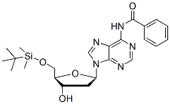Molecular structure of the compound: N-Benzoyl-5-O-tert-butyldimethylsilyl-2-deoxyadenosine