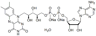 Molecular structure of the compound: Flavin adenine dinucleotide disodium salt hydrate
