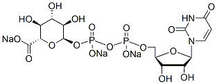 Molecular structure of the compound: Uridine 5-diphosphoglucuronic acid trisodium salt