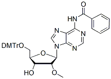 Molecular structure of the compound: 5-O-DMT-N6-Benzoyl-2-OMe-Adenosine