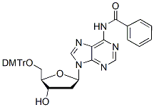 Molecular structure of the compound: 5-O-DMT-N6-Benzoyl-2-Deoxyadenosine